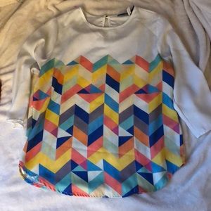 Shirt with great geometric shapes and colors!